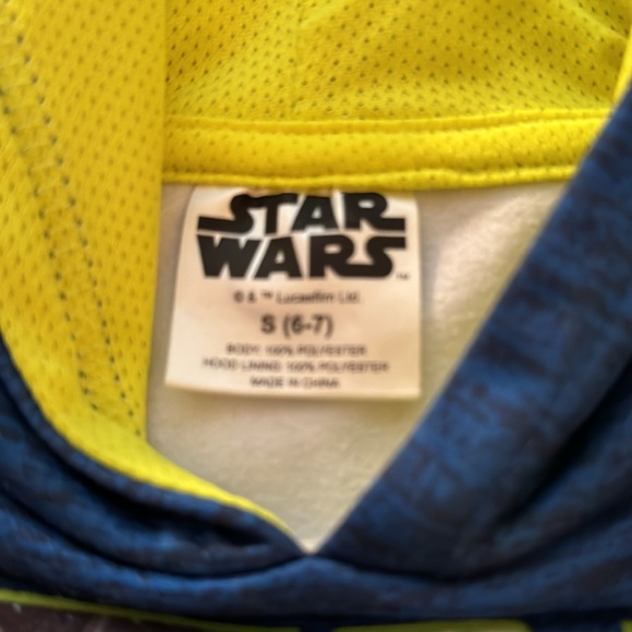 Star Wars Logo Blue Hooded sweatshirt with Kangaroo pocket - Picture 2 of 3